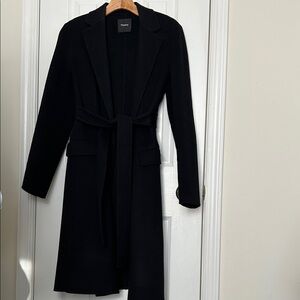 Theory Women's Elegant Black Trench Coat